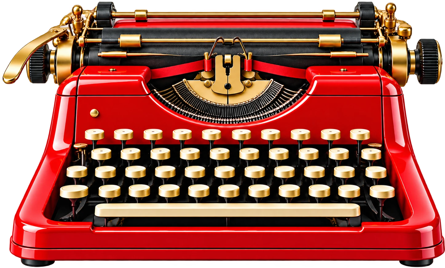 A red vintage typewriter